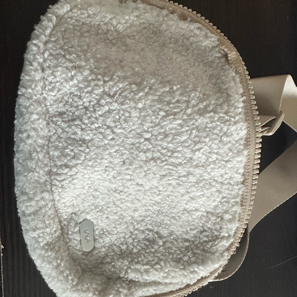 Cozy White Sherpa Crossbody Bag